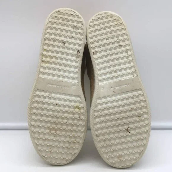 Isabel Marant Beth Lightning Bolt Sneakers Gold Metallic Cracked Leather Size 37 - Picture 12 of 13